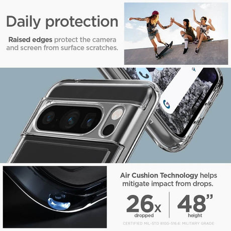 Противоударен Калъф за Google Pixel 8 Pro, Spigen Ultra Hybrid Case, Прозрачен (8)