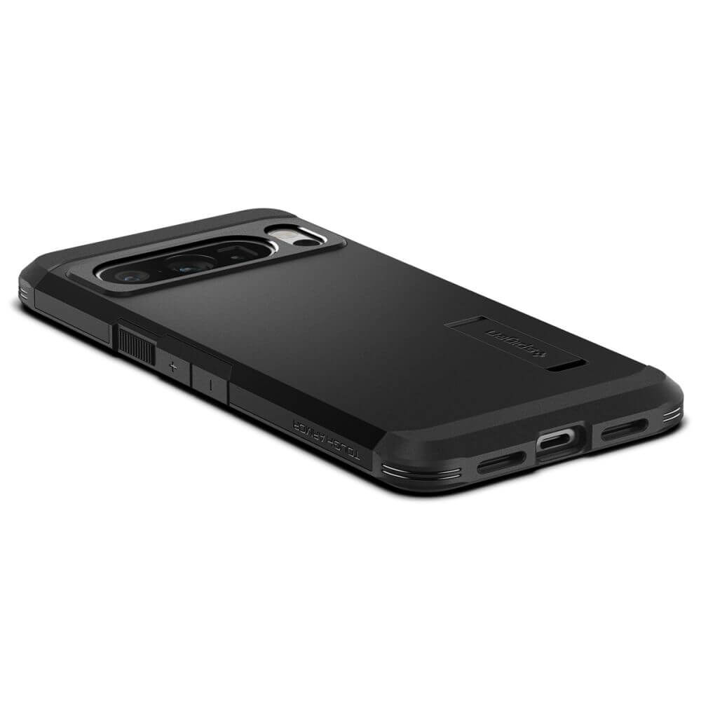 Калъф с Поставка за Google Pixel 8 Pro, Spigen Tough Armor Case, Черен (4)