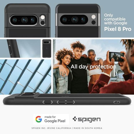 Противоударен Калъф за Google Pixel 8 Pro, Spigen Ultra Hybrid Case, Черен (7)