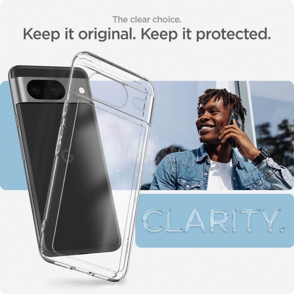 Противоударен Калъф за Google Pixel 8, Spigen Ultra Hybrid Case, Прозрачен (8)