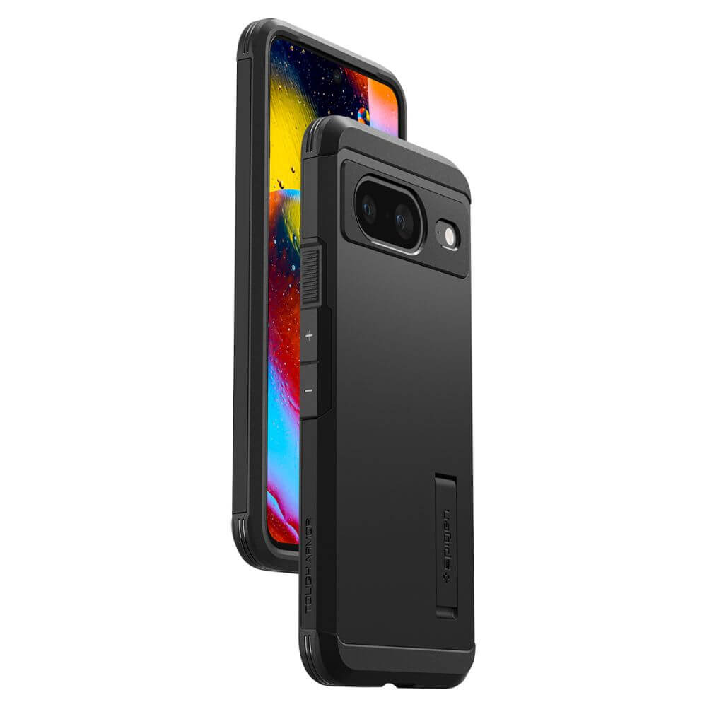 Калъф с Поставка за Google Pixel 8, Spigen Tough Armor Case, Черен (6)