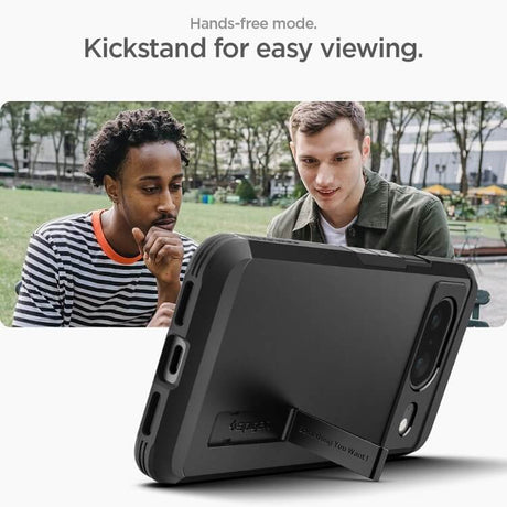 Калъф с Поставка за Google Pixel 8, Spigen Tough Armor Case, Черен (8)