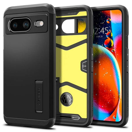 Калъф с Поставка за Google Pixel 8, Spigen Tough Armor Case, Черен