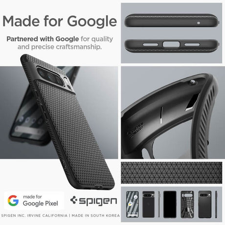 Противоударен Калъф за Google Pixel 8 Pro, Spigen Liquid Air Case, Черен (10)