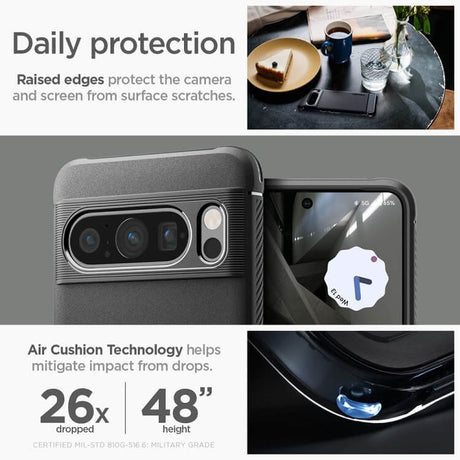 Противоударен Калъф за Google Pixel 8 Pro, Spigen Rugged Armor Case, Черен (9)