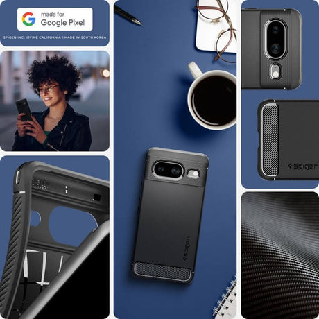 Противоударен Калъф за Google Pixel 8, Spigen Rugged Armor Case, Черен (6)