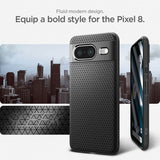 Противоударен Калъф за Google Pixel 8, Spigen Liquid Air Case, Черен (7)
