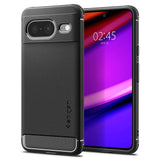 Противоударен Калъф за Google Pixel 8, Spigen Rugged Armor Case, Черен