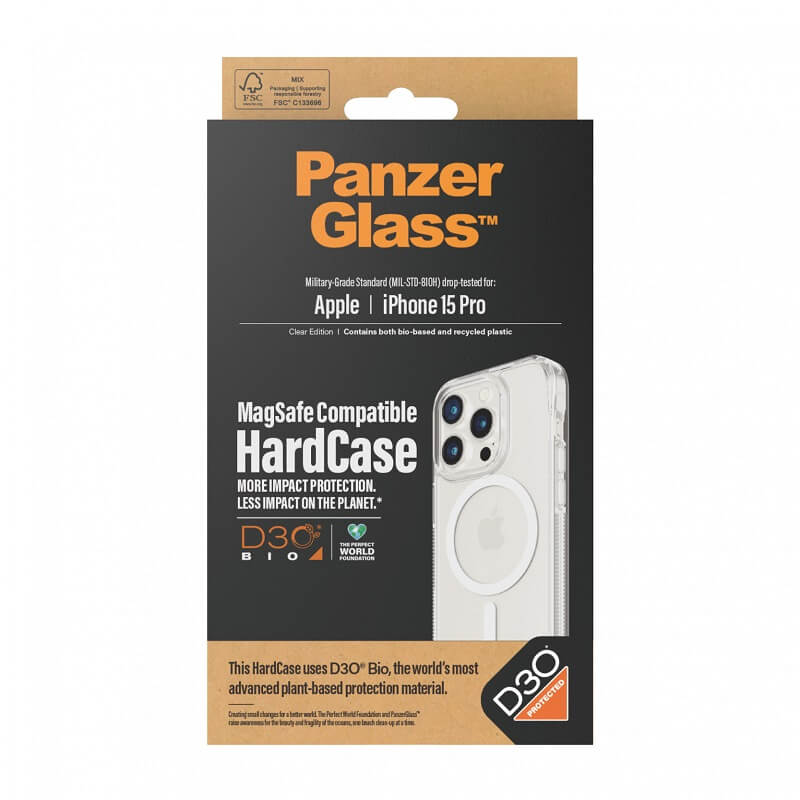 MagSafe Противоударен Калъф за iPhone 15 Pro, Panzer Hard Case, Прозрачен (3)