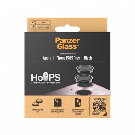 Протектор за Камерата на iPhone 15, PanzerGlass PicturePerfect Ring, Черен (3)
