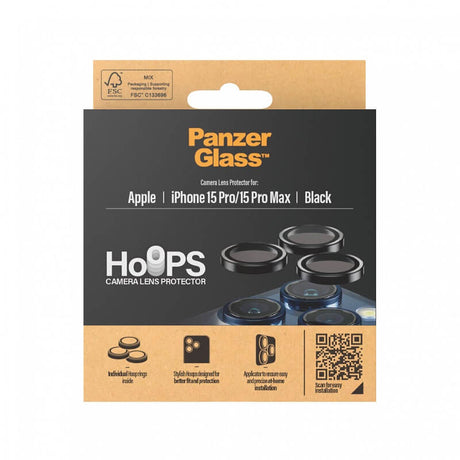 Протектор за Камерата на iPhone 15 Pro, PanzerGlass PicturePerfect Ring, Черен (3)