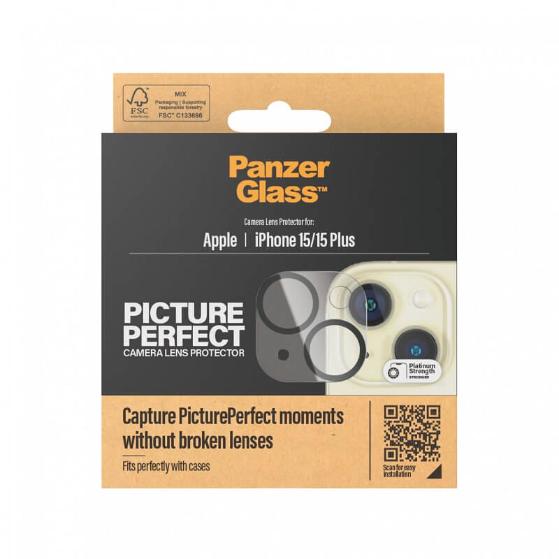 Протектор за Камерата на iPhone 15, PanzerGlass PicturePerfect Cam, Прозрачен (3)