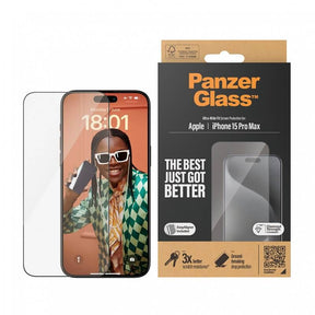 Стъклен Протектор за iPhone 15 Pro, PanzerGlass UWV Antibacterial, Прозрачен