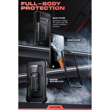 Противоударен Калъф за Samsung S22 Plus, Supcase Unicorn Beetle Pro, Черен (6)