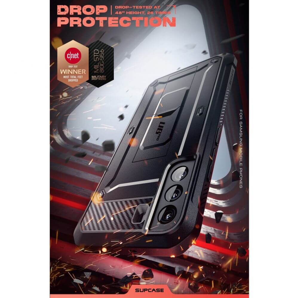 Противоударен Калъф за Samsung S22 Plus, Supcase Unicorn Beetle Pro, Черен (4)