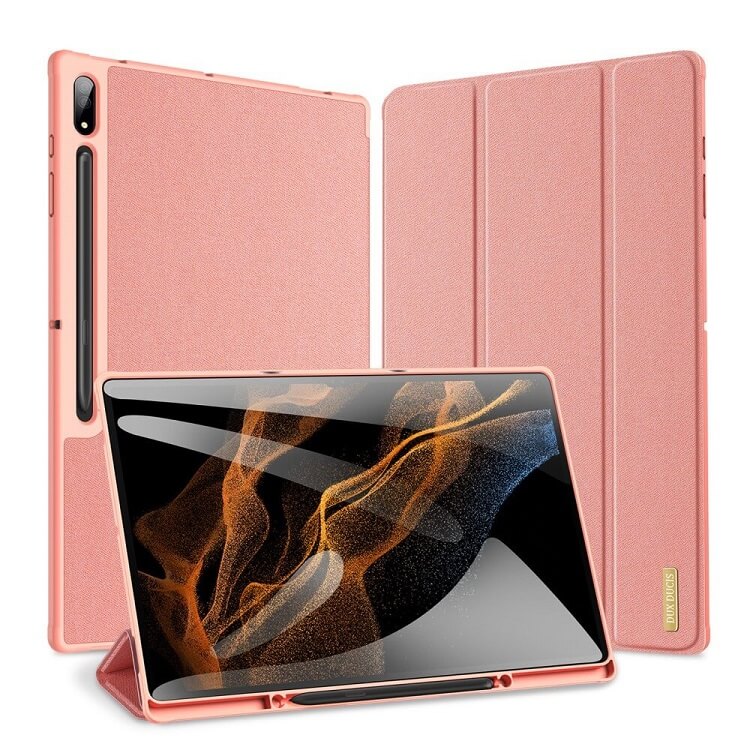 Калъф с Pen Поставка за Samsung Tab S8 Ultra, Dux Ducis Domo Case, Розов