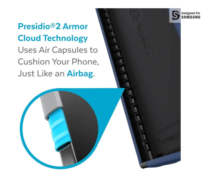 Противоударен Калъф за Samsung S22 Ultra, Speck Presidio 2 Grip Case, Син (4)