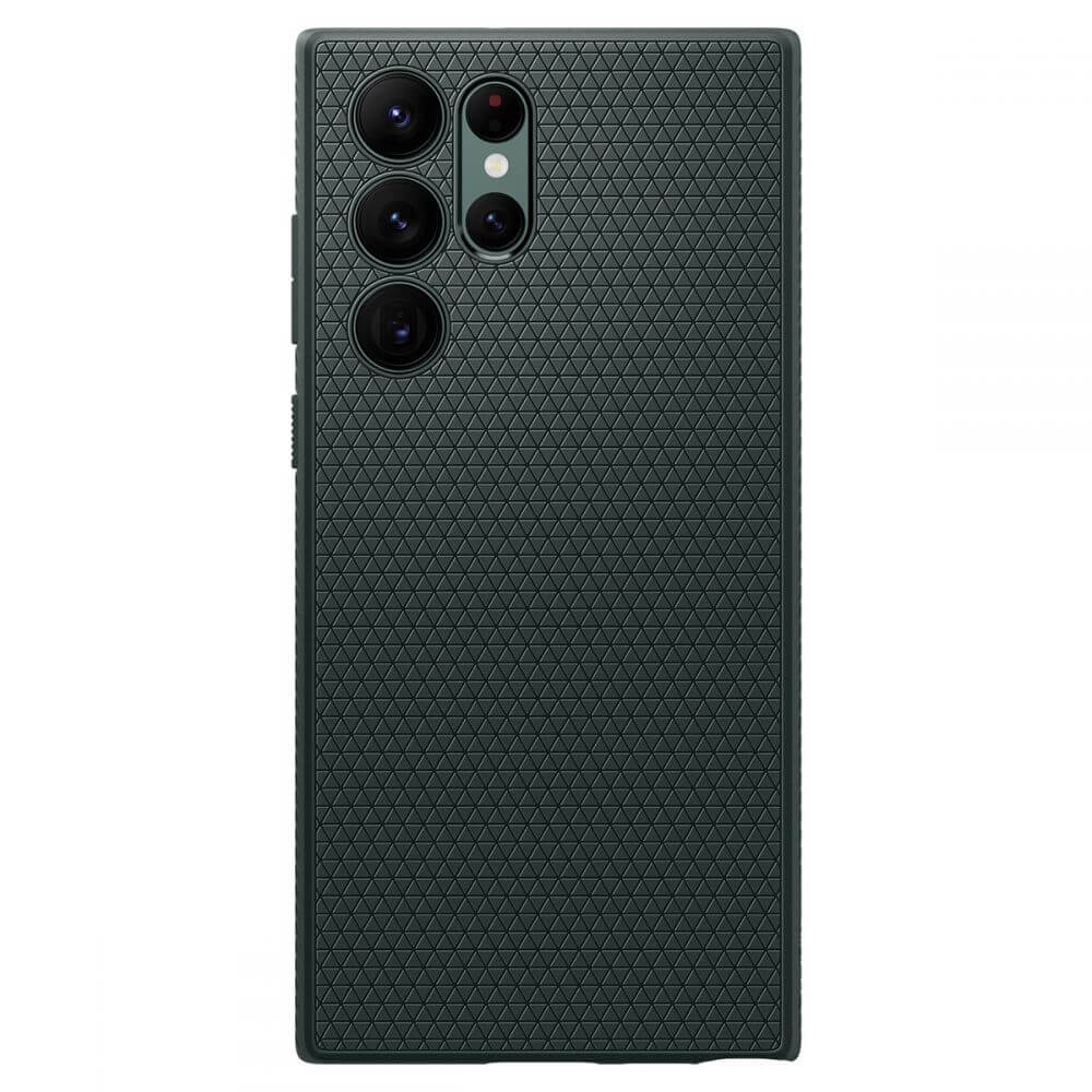 Противоударен Силиконов Калъф за Samsung S22 Ultra, Spigen Liquid Air Case, Зелен (4)