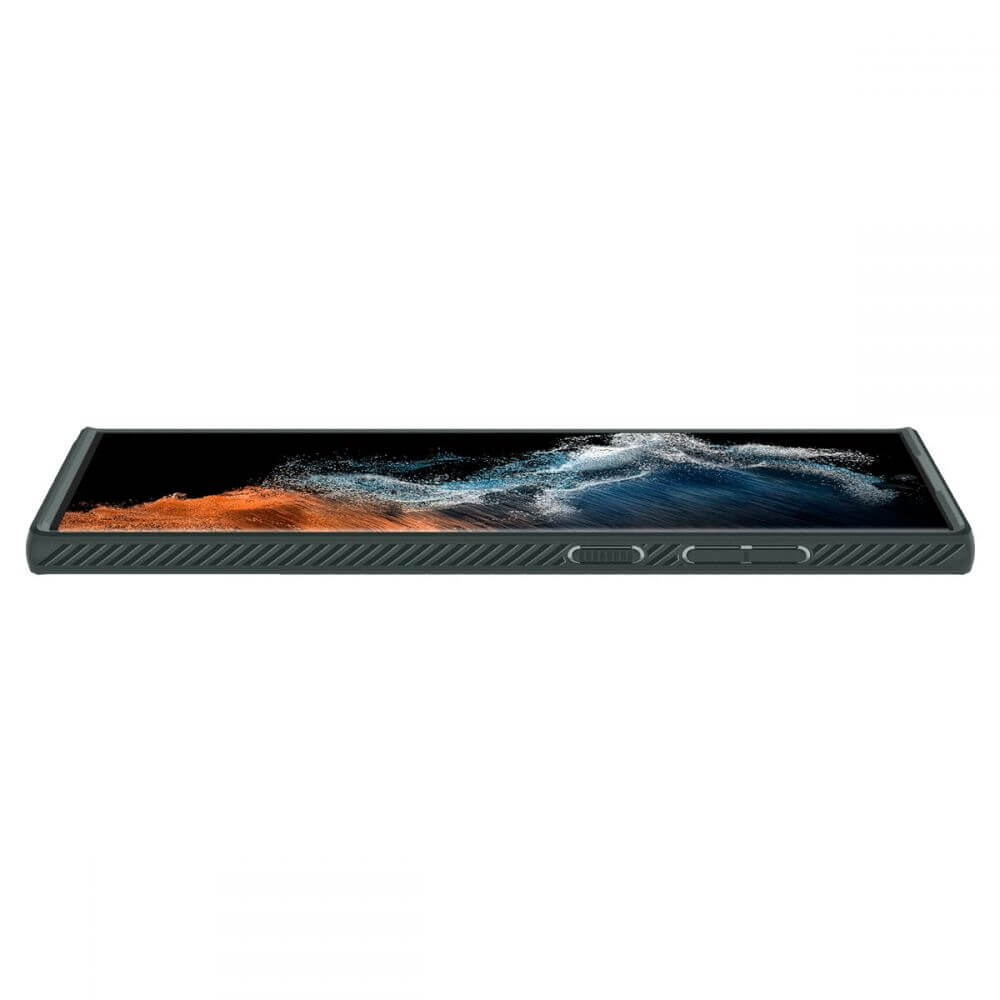 Противоударен Силиконов Калъф за Samsung S22 Ultra, Spigen Liquid Air Case, Зелен (7)