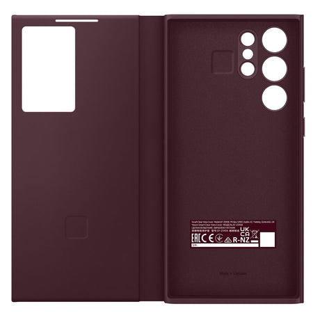 Оригинален Активен Калъф за Samsung S22 Ultra Clear View Cover Book Case EF-ZS908CEEGEE, Бордо (4)