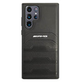 Кожен Калъф за Samsung S22 Ultra, Mercedes AMG Debossed Case, Черен (3)