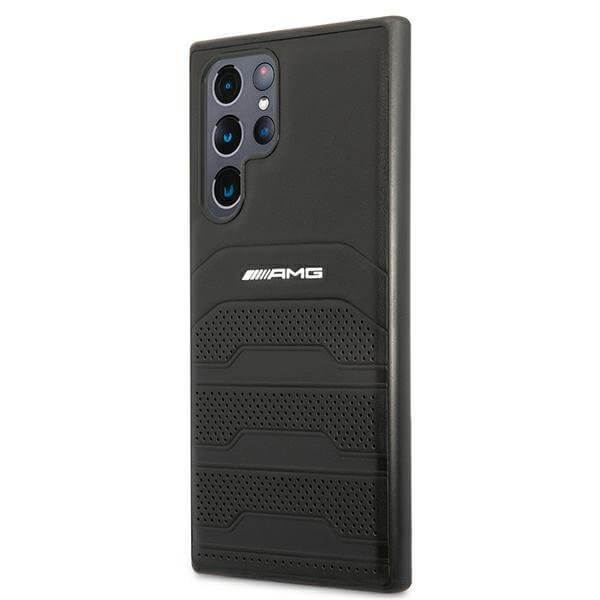 Кожен Калъф за Samsung S22 Ultra, Mercedes AMG Debossed Case, Черен (2)