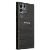 Кожен Калъф за Samsung S22 Ultra, Mercedes AMG Debossed Case, Черен (4)