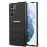 Кожен Калъф за Samsung S22 Ultra, Mercedes AMG Debossed Case, Черен