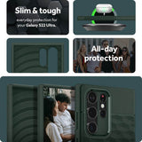Противоударен Калъф за Samsung S22 Ultra, Spigen Caseology Parallax, Зелен (8)