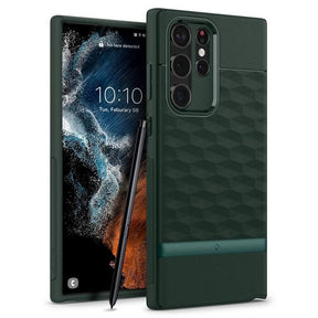 Противоударен Калъф за Samsung S22 Ultra, Spigen Caseology Parallax, Зелен