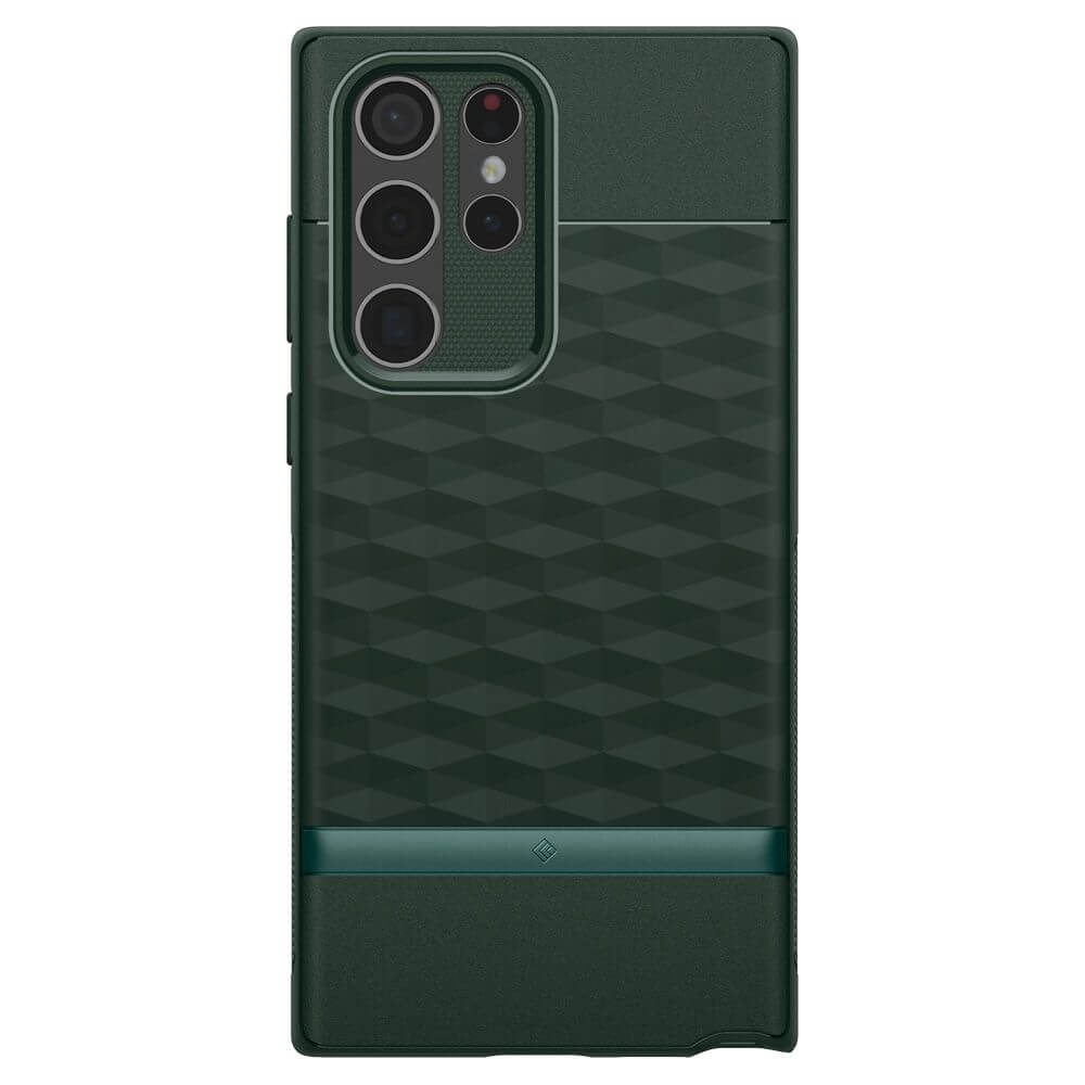 Противоударен Калъф за Samsung S22 Ultra, Spigen Caseology Parallax, Зелен (2)