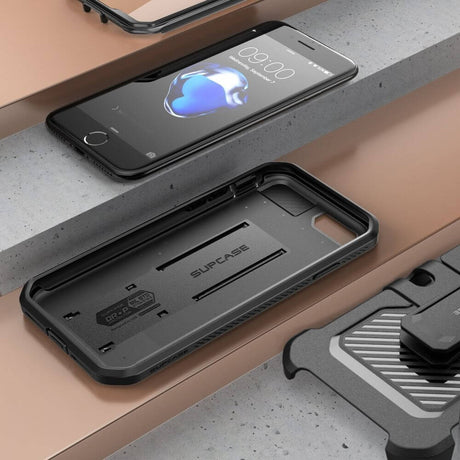 Противоударен Калъф за iPhone SE 2022/2020 8/7, Supcase Unicorn Beetle Pro, Черен (7)