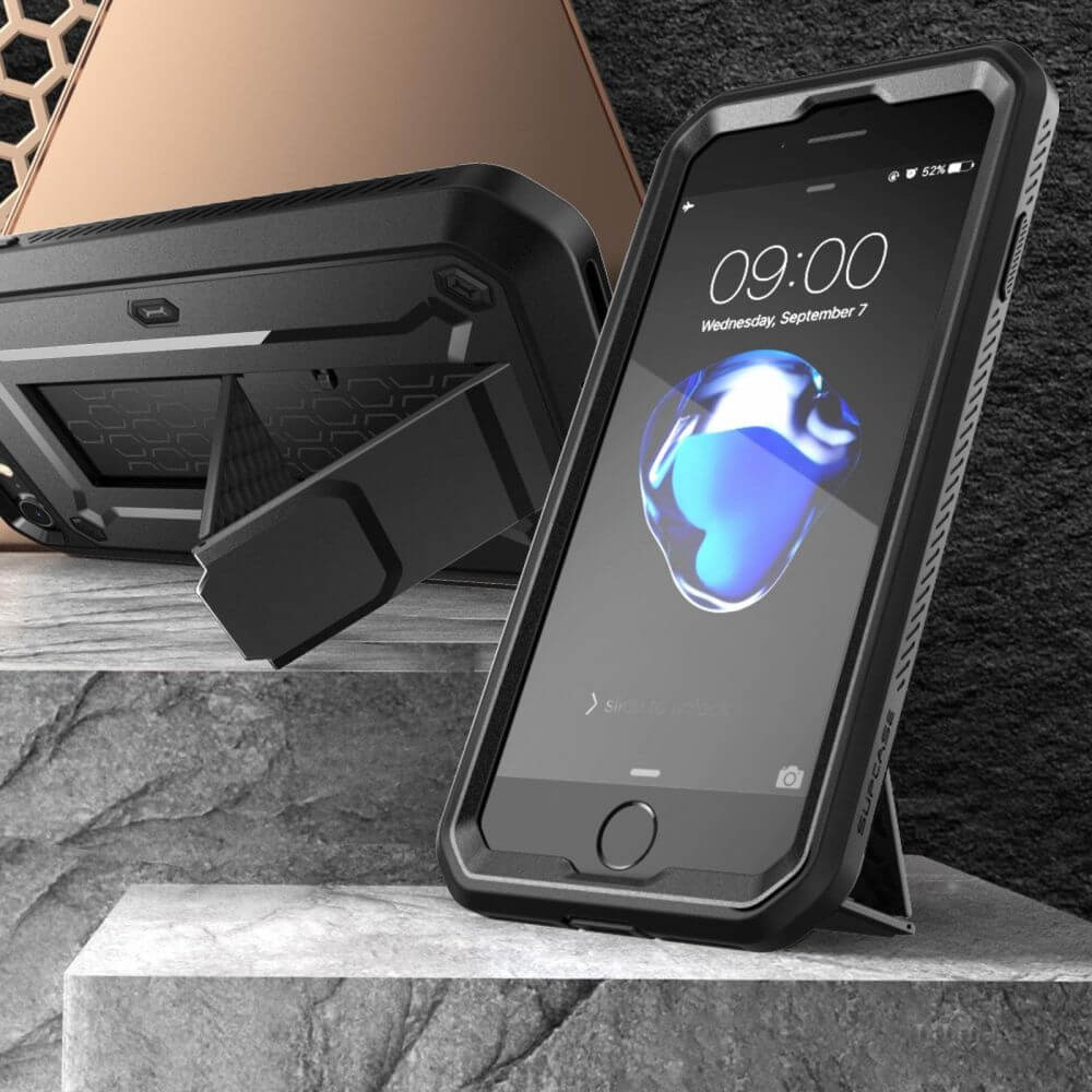 Противоударен Калъф за iPhone SE 2022/2020 8/7, Supcase Unicorn Beetle Pro, Черен (6)