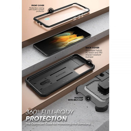 Противоударен Калъф за Samsung S21 FE, Supcase Unicorn Beetle Pro, Черен (8)