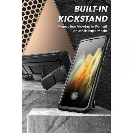 Противоударен Калъф за Samsung S21 FE, Supcase Unicorn Beetle Pro, Черен (7)