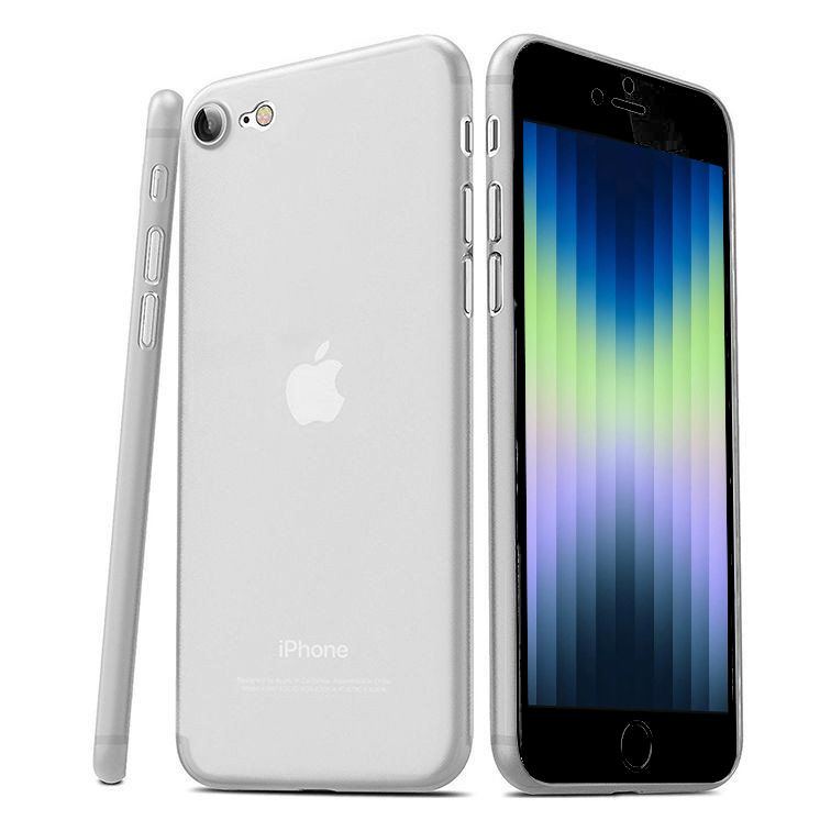 Тънък Матов Калъф за iPhone SE 2022/2020 8/7, Ultraslim Case, Черен