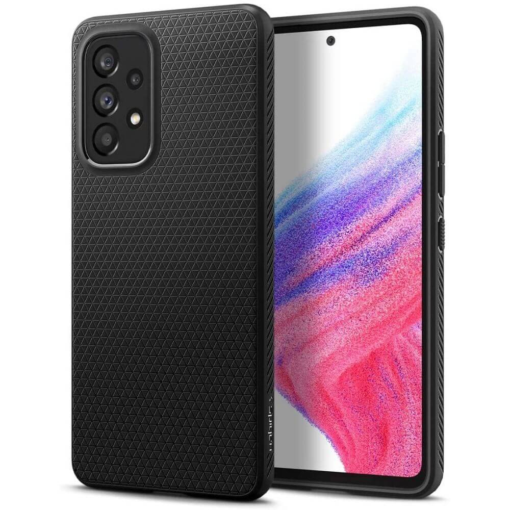 Противоударен Калъф за Samsung A53, Spigen Liquid Air Case, Черен