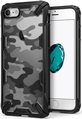 Противоударен Калъф за iPhone SE 2022/2020 8/7, Ringke Fusion X Camouflage Case, Черен