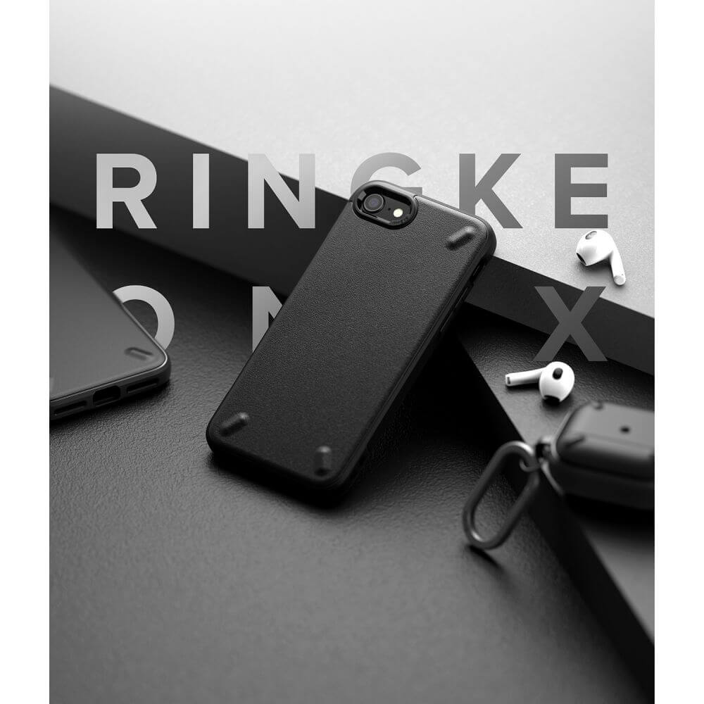 Противоударен Силиконов Калъф за iPhone SE 2022/2020 8/7, Ringke Onyx Case, Черен (7)