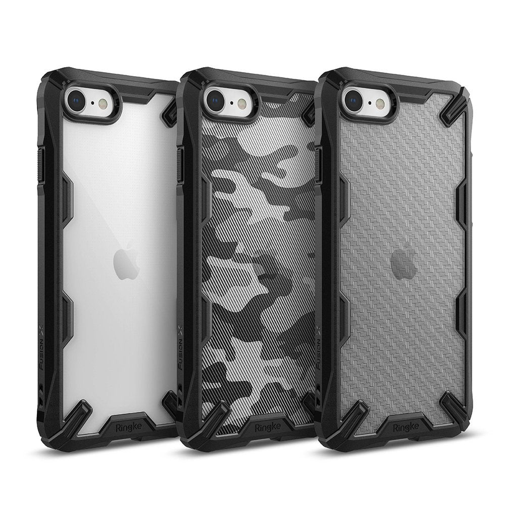 Противоударен Калъф за iPhone SE 2022/2020 8/7, Ringke Fusion X Case, Черен (6)