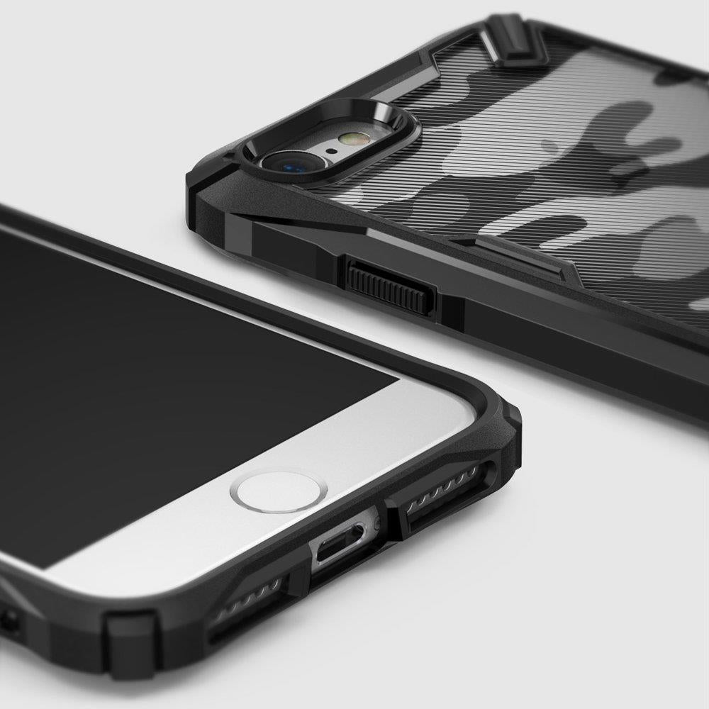 Противоударен Калъф за iPhone SE 2022/2020 8/7, Ringke Fusion X Camouflage Case, Черен (3)