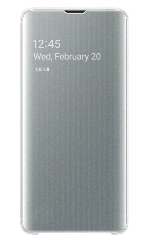 Оригинален Активен Калъф за Samsung S10е Clear View Cover Book Case EF-ZG970CWEGWW, Бял