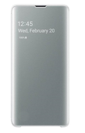 Оригинален Активен Калъф за Samsung S10е Clear View Cover Book Case EF-ZG970CWEGWW, Бял