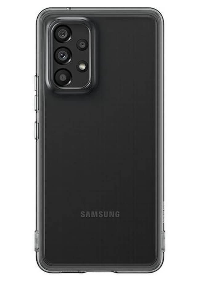 Оригинален Силиконов Калъф за Samsung A53, Soft Clear Cover Case EF-QA536TBEGWW, Черен
