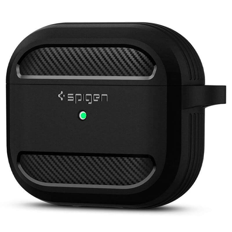 Противоударен Калъф за Apple AirPods 3, Spigen Rugged Armor Case, Черен (2)