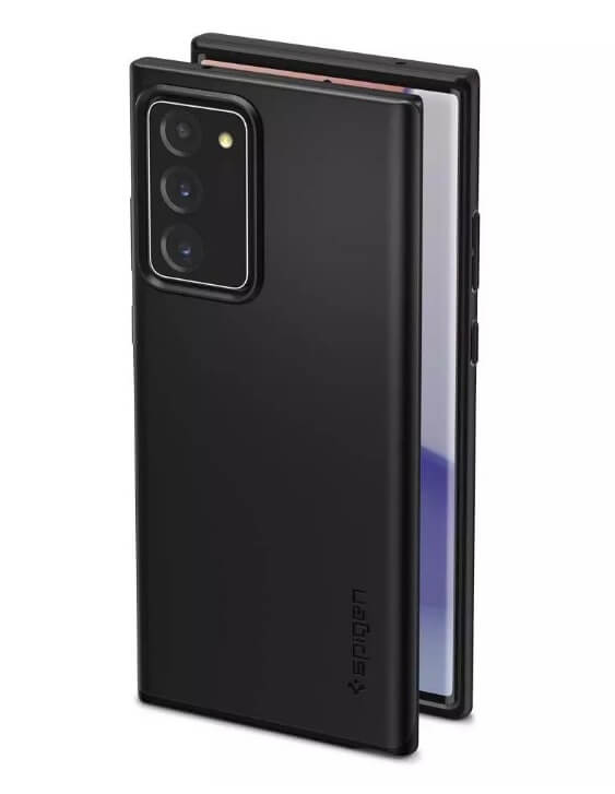 Противоударен Калъф за Samsung Note 20 Ultra, Spigen Thin Fit Case, Черен (4)