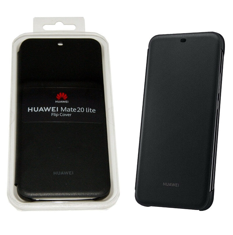 Оригинален Кожен Калъф за Huawei Mate 20 Lite Wallet Book Case, Черен (4)