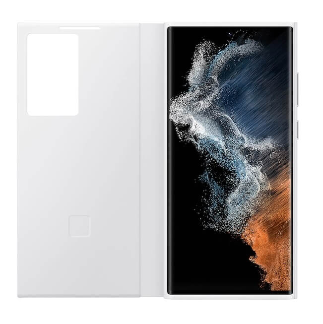 Оригинален Активен Калъф за Samsung S22 Ultra Clear View Cover Book Case EF-ZS908CWEGEE, Бял (4)