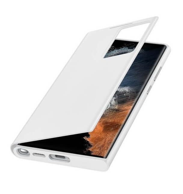 Оригинален Активен Калъф за Samsung S22 Ultra Clear View Cover Book Case EF-ZS908CWEGEE, Бял (2)