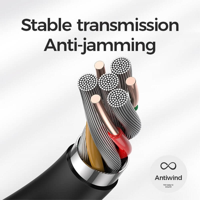Микрофон с Шумоизолация Jack 3.5mm, Joyroom Mic Cable 2m, Черен (7)